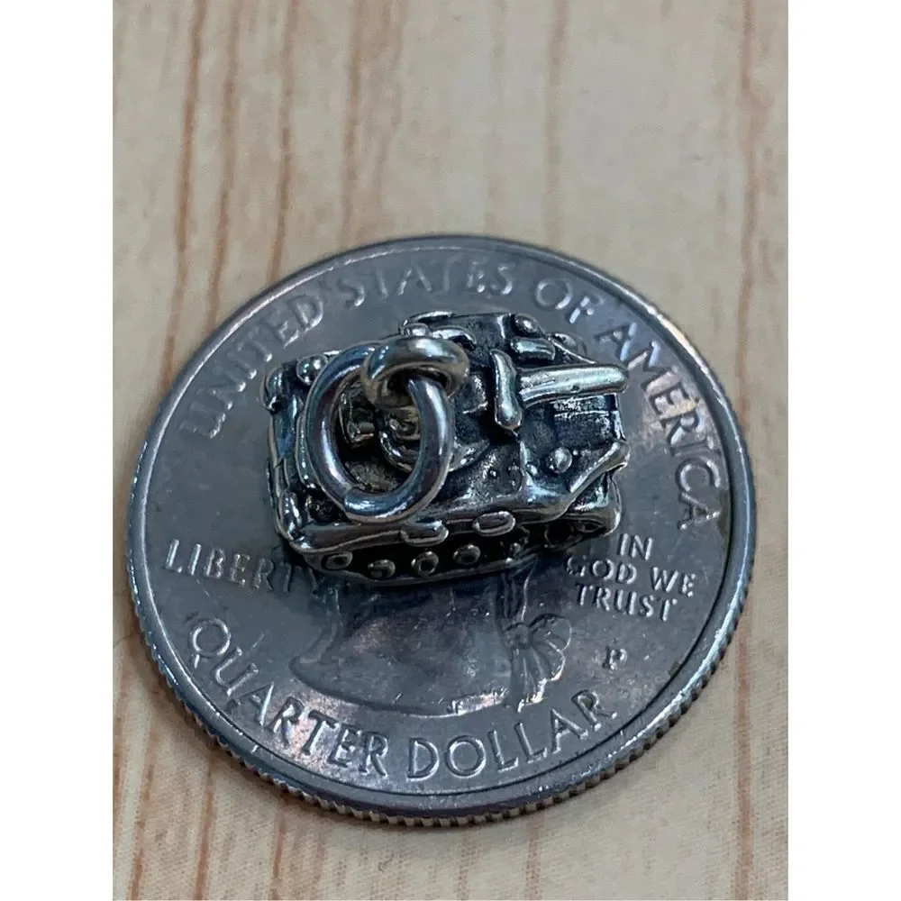 .925 Military Army Tank Sterling Silver Jewelry Charm